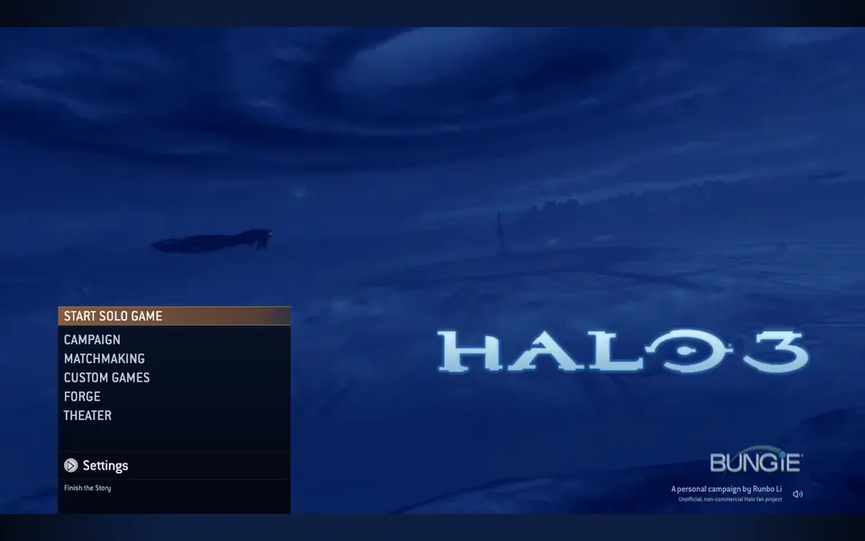 Скриншот сайта runboli.com в виде уровня Halo