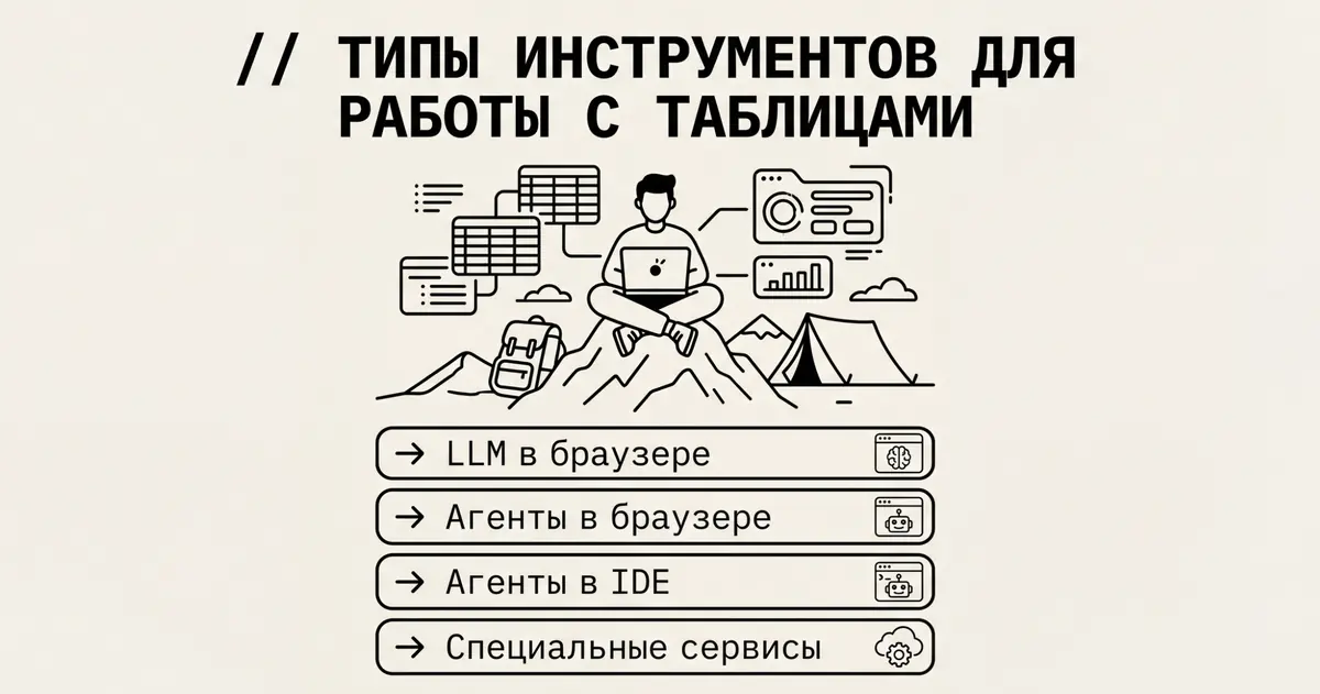 Слайд в кремовом стиле: заголовок, центральная иллюстрация и список из четырех пунктов