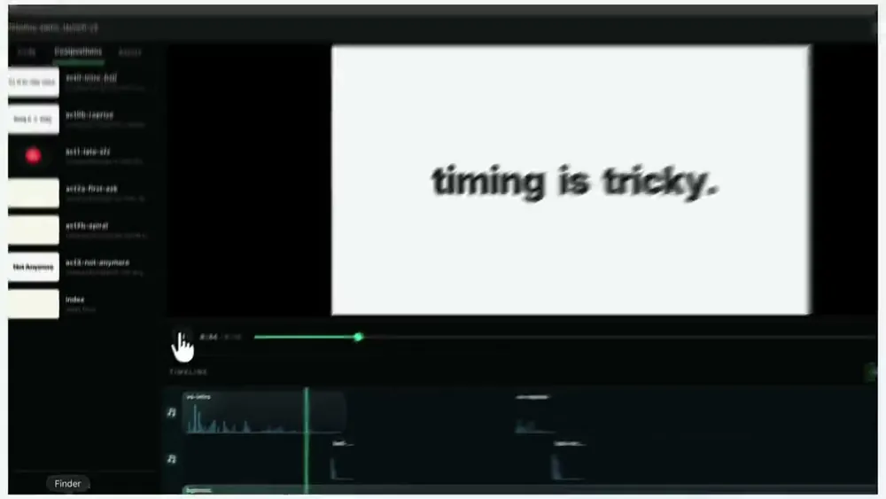 Редактор HyperFrames с превью и дорожками на временной шкале