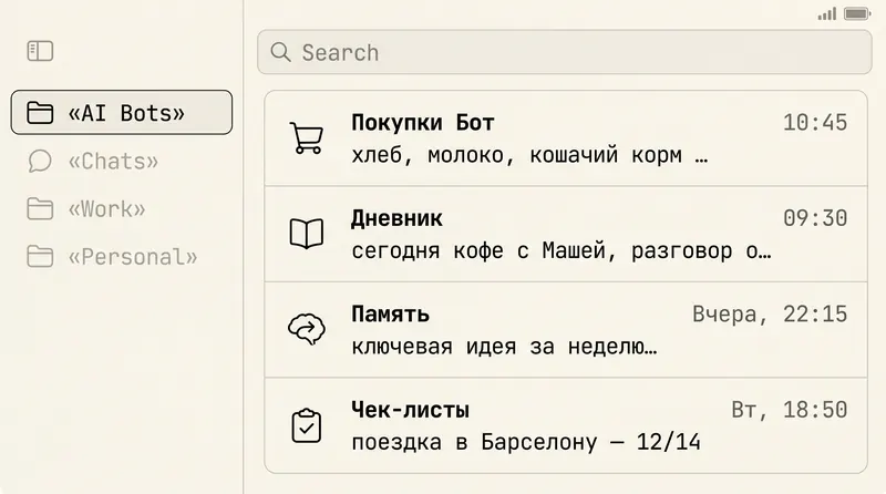 UI: Набор бытовых Telegram-ботов