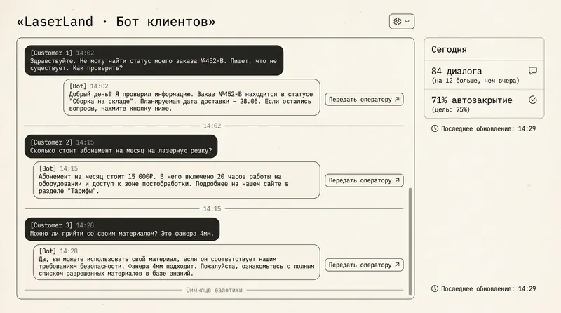 UI: Бот клиентской коммуникации